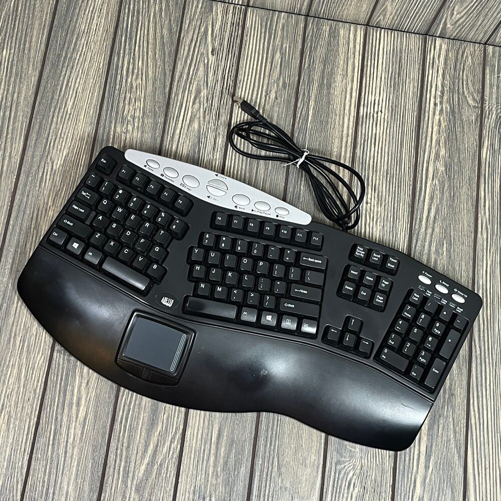 Adesso‎ PCK-308UB Keyboard Touchpad Corded Multimedia Black Contoured